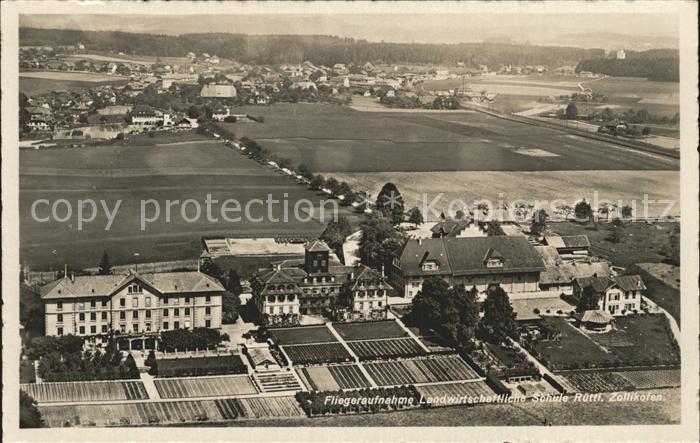 12358954 Zollikofen Landwirtschaftliche Schule Ruetti Fliegeraufnahme Zollikofen