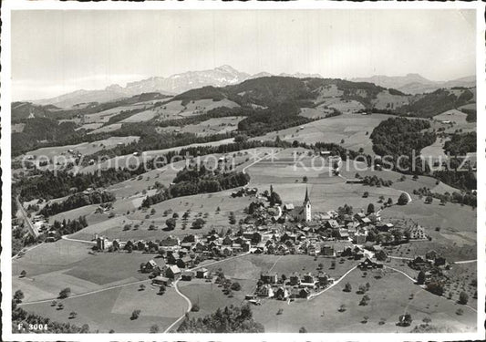 12360063 Mogelsberg mit Blick zum Saentis Appenzeller Alpen Fliegeraufnahme Moge