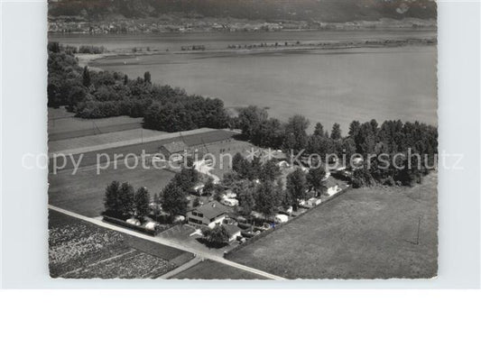 12574817 Vinelz Campingplatz am Bielersee Fliegeraufnahme Vinelz