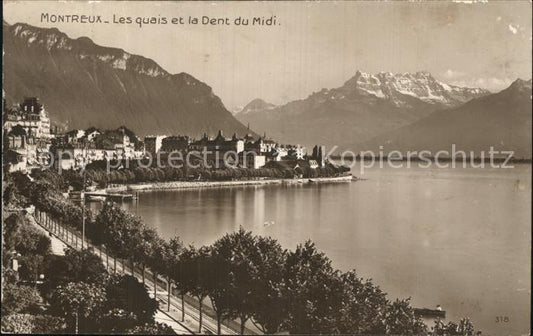 12574959 Montreux VD Les quais et la Dent du Midi Montreux