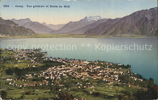 12575808 Vevey VD Vue générale et Dents du Midi Vevey