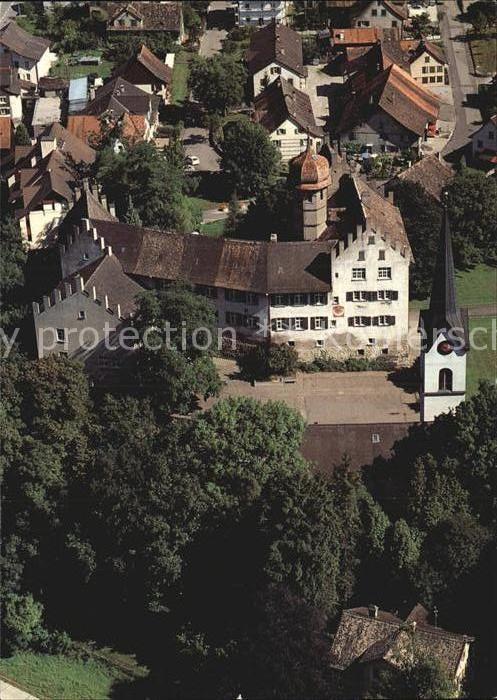 12578790 Buerglen TG Schloss und ev Kirche Fliegeraufnahme Buerglen TG