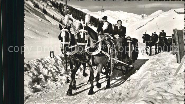 12584541 Davos GR Panorama hivernal en traîneau tiré par des chevaux Davos GR