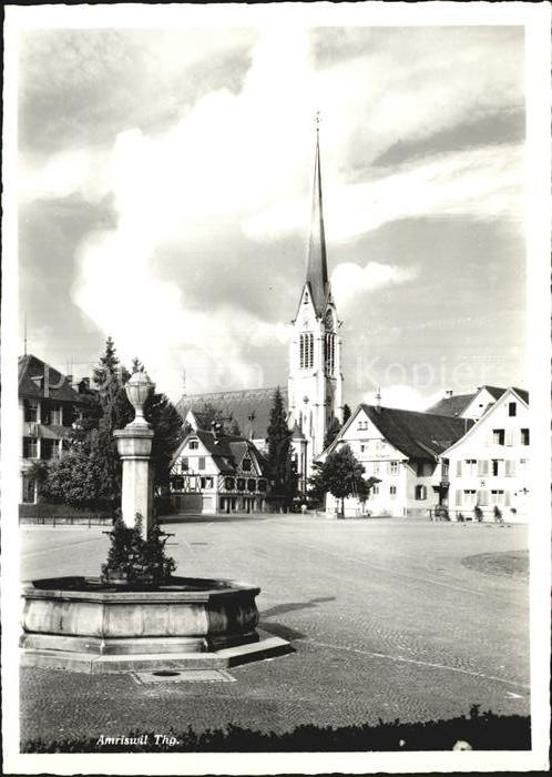 12585337 Amriswil TG Place du marché Fontaine Église Amriswil TG