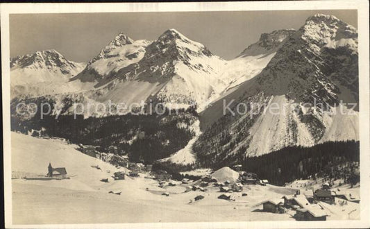 12586416 Arosa GR Winterpanorama gegen die Furkahoerner Urner Alpen Arosa