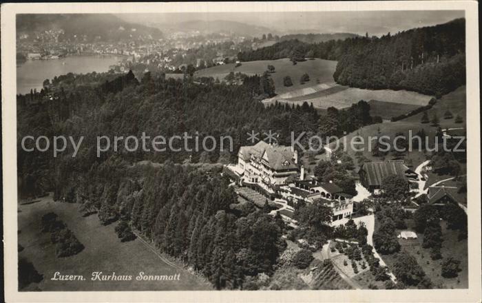 12586474 Luzern Vierwaldstaettersee Kurhaus Sonnmatt Fliegeraufnahme Luzern