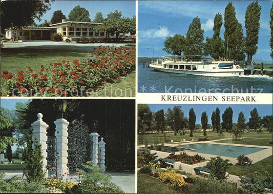 12587065 Kreuzlingen TG Seepark porte d'entrée jeux d'eau bateau à vapeur d'excursion Kreuzli