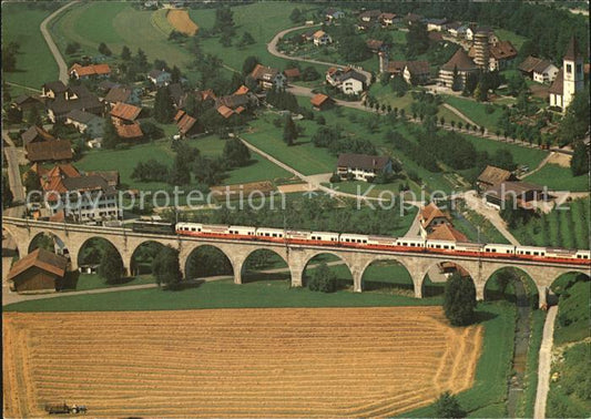 12587184 Bussnang Trans Europ Panorama Zug Bussnanger Viadukt Fliegeraufnahme Bu