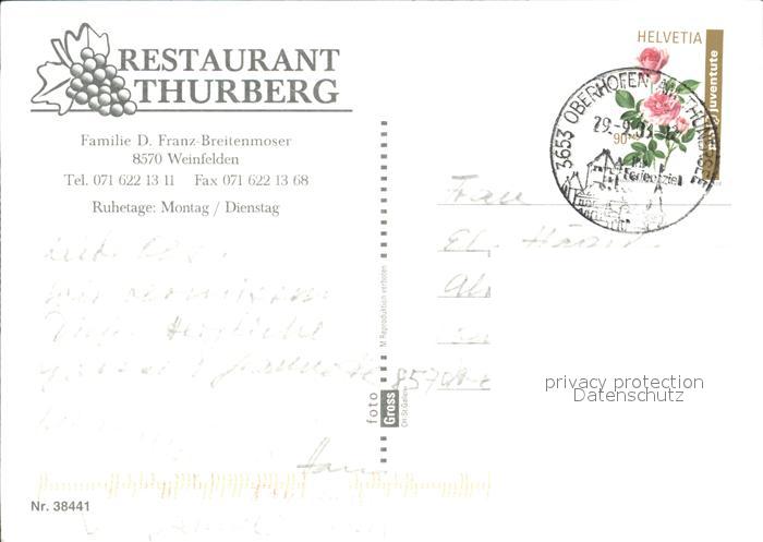 12587192 Weinfelden Restaurant Thurberg Panorama alpin Weinfelden