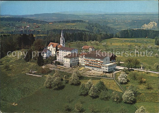 12588421 St Pelagiberg Kurhaus Marienburg Kirche Fliegeraufnahme St. Pelagiberg