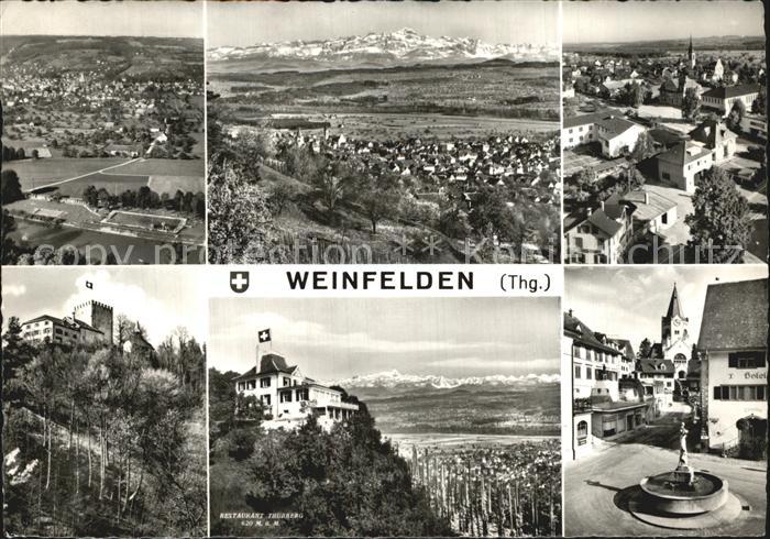 12588453 Weinfelden Vue générale avec panorama alpin Restaurant Château de Thurberg