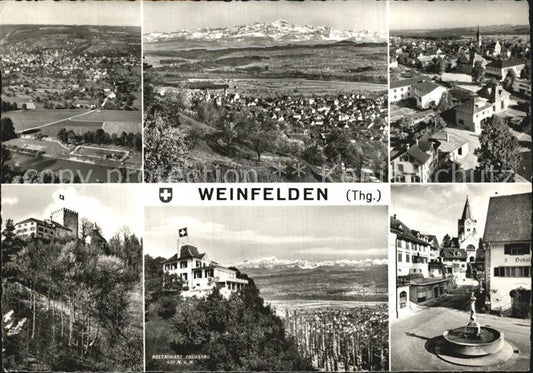 12588453 Weinfelden Vue générale avec panorama alpin Restaurant Château de Thurberg