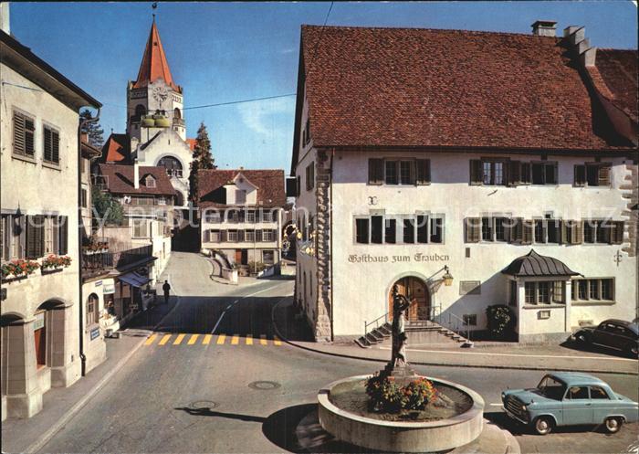 12588546 Weinfelden Gasthaus zum Fontaine aux raisins Église de la rue principale Weinfelden