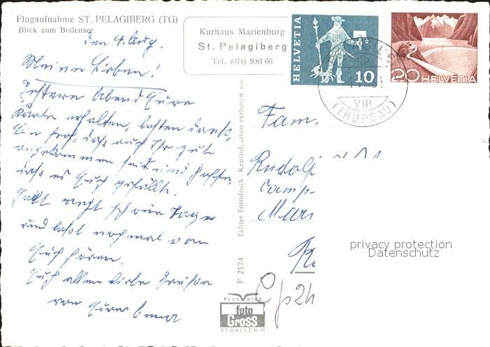 12589378 St Pelagiberg Fliegeraufnahme mit Kirche und Bodensee St Pelagiberg