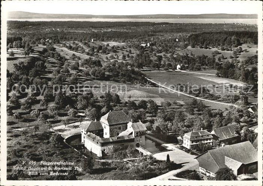 12589404 Amriswil TG Photo aérienne avec le château de Hagenwil et le lac de Constance Amriswil