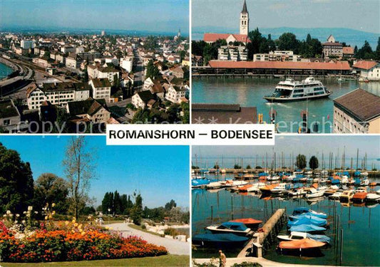 12630997 Romanshorn Bodensee Seepark Hafen Fliegeraufnahme Romanshorn