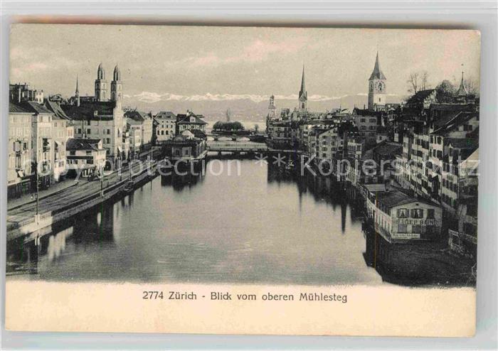 12724694 Zuerich ZH Blick vom Oberen Muehlensteg Zuerich