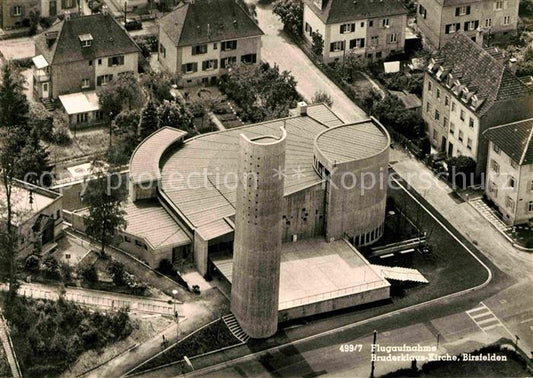 12738596 Birsfelden Fliegeraufnahme Bruderklaus Kirche Birsfelden