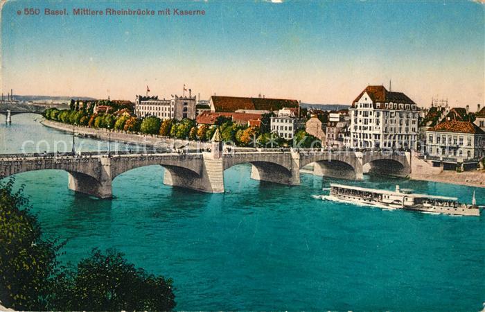 13150366 Basel BS Caserne Rheinbruecke Navire Basel BS