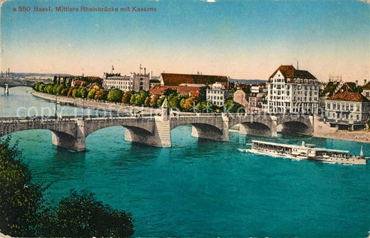 13150366 Basel BS Caserne Rheinbruecke Navire Basel BS