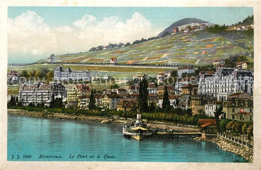 13150426 Montreux VD Port Quai Panorama Vignobles Montreux