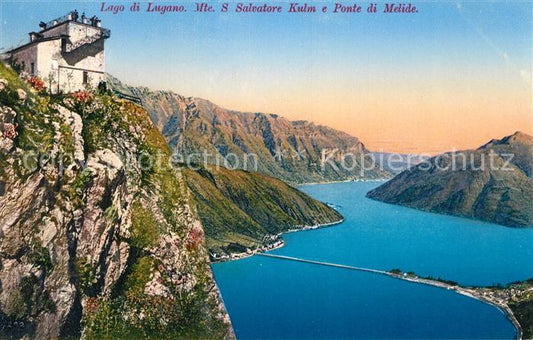 43150474 Lago di Lugano TI Monte San Salvatore Ponte Melide