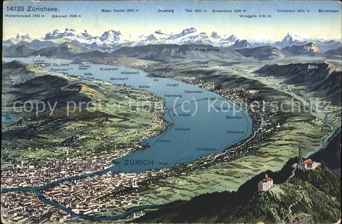 11426717 Zuerichsee Panoramakarte Zuerich