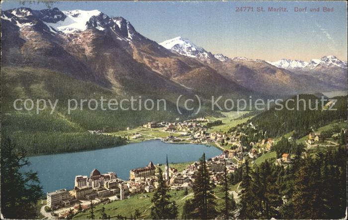 11426726 St Moritz GR Dorf und Bad Ortsansicht Alpenpanorama St. Moritz