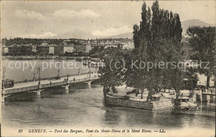 11426728 Geneve GE Pont des Bergues et le Mont Blanc Geneve