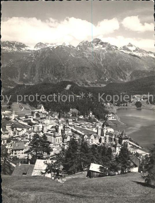 11654006 St Moritz GR Panorama avec chaîne Languard Lac Moritz