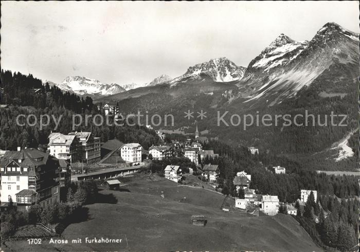 11654163 Arosa GR Gesamtansicht mit Furkahoerner Urner Alpen