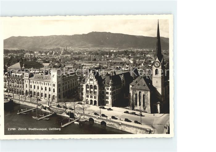 11654280 Zuerich Stadthausquai Kirche Uetliberg