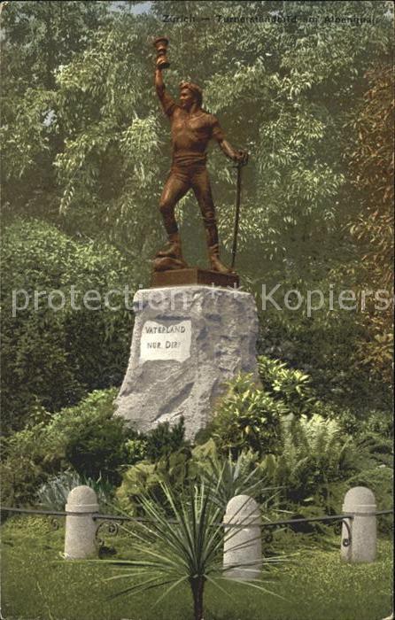 11995411 Zurich Statue Turner sur l'Alpenquai Zuerich