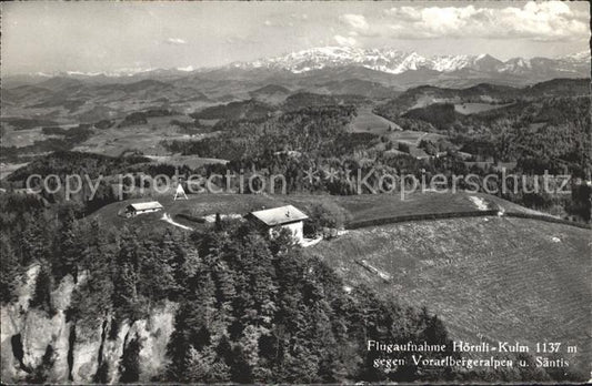 11995419 Hoernli Kulm Fliegeraufnahme mit Vorarlbergeralpen und Saentis Hoernli