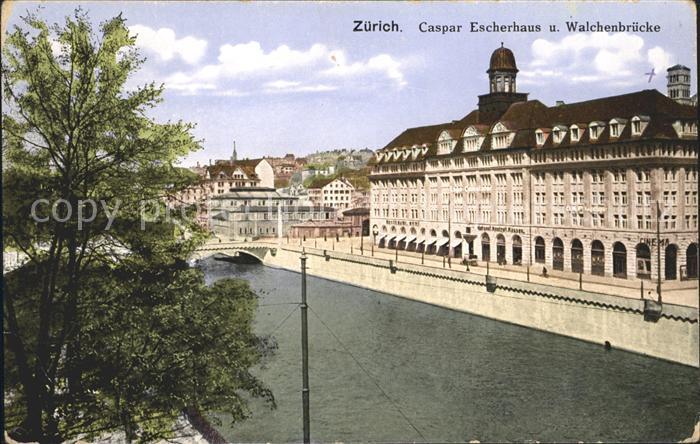 11995423 Zurich Caspar Escherhaus et Walchenbruecke Zurich