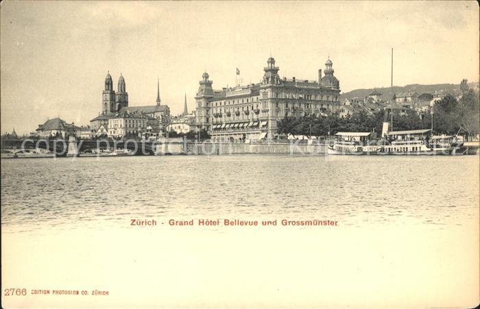 11995442 Zuerich Grand Hôtel Bellevue et Grossmuenster Zuerich