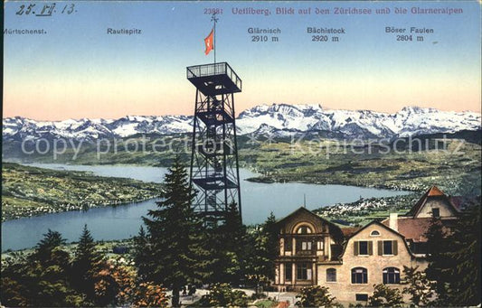 11995467 Uetliberg Zuerich avec le lac de Zurich et les Alpes glaronaises Uetliberg Zuerich