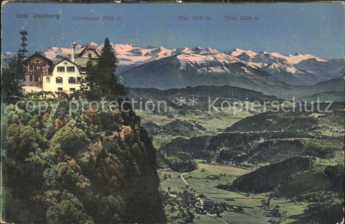 11995491 Uetliberg Zuerich mit Urirotstock Rigi Titlis Uetliberg Zuerich