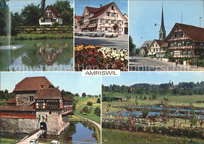 11995510 Amriswil TG Schwanenteich Gasthaus Baeren Schloss Zugbruecke Piscine