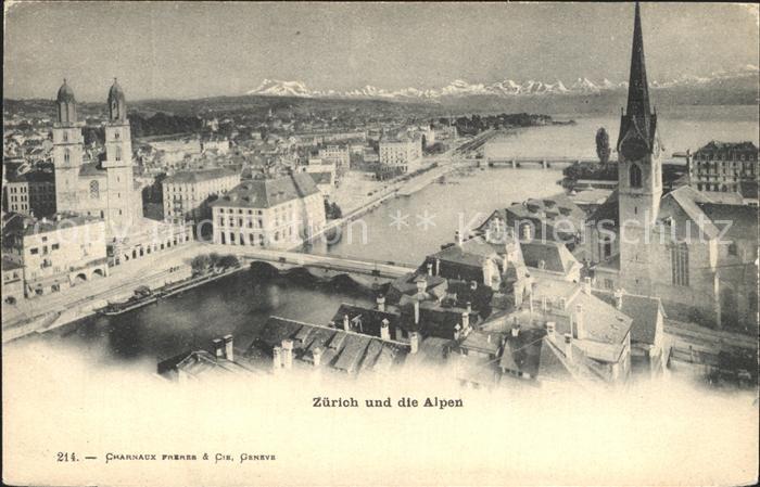 12317186 Zuerich Limmat Bruecke Altstadt Alpen Zuerich