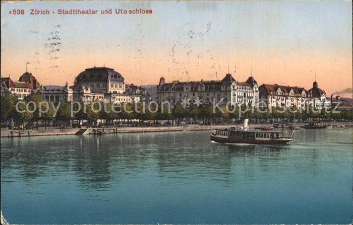 12319347 Théâtre municipal de Zurich et bateau à vapeur Utoschloss Zuerich