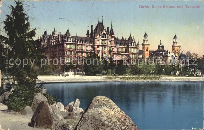 12319383 Zuerich Rotes Schloss und Tonhalle Zuerich