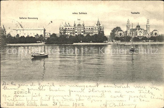 12319391 Zuerich Vue depuis le lac Gallerie Henneberg Rotes Schloss Tonhalle Z