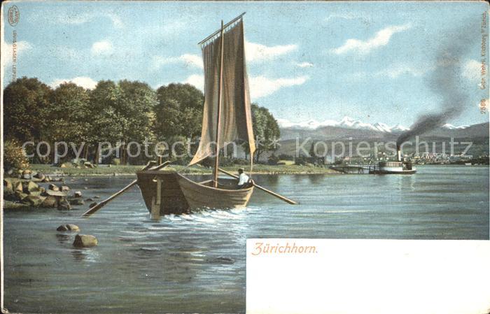 12319392 Zuerichsee Zuerichhorn Segelboot Dampfer Alpenblick Zuerich