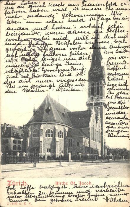 12319393 Zuerich Kirche St Jacob Zuerich