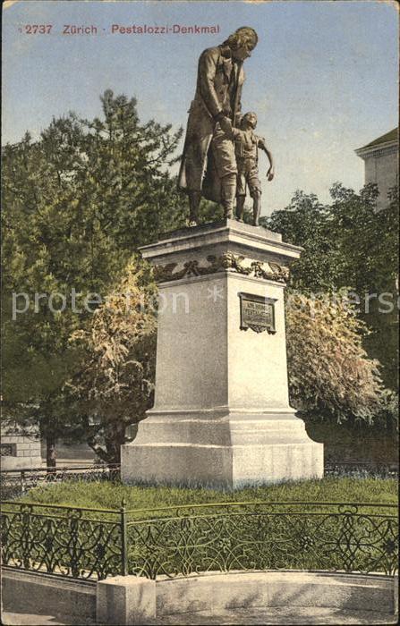 12319426 Zuerich Pestalozzi Denkmal Statue Zuerich