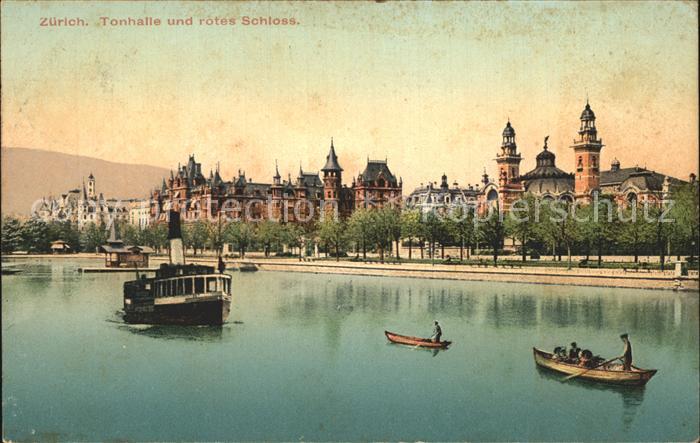 12322182 Zuerich Lac de Zuerich Bateau à vapeur Tonhalle Château Rouge Zuerich