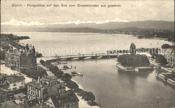 12319455 Zurich Perspective du lac vue depuis le panorama alpin de Grossmuenster