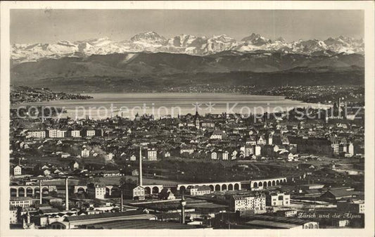 12319473 Zuerich Panorama Zuerichsee Alpenkette Zuerich