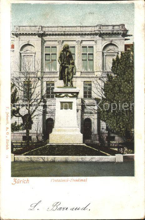 12319488 Zuerich Pestalozzi Denkmal Statue Zuerich